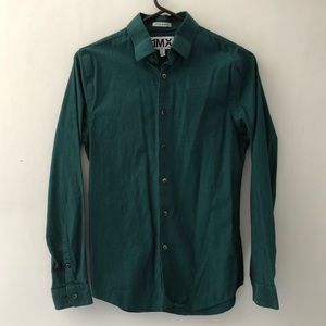 Express 1MX Extra Slim Dress Shirt Dark Green